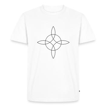 Witch`s Knot, Binds the 4 elements, Magical symbol - Men's Premium Organic T-Shirt - white - Front - Nico (187cm)