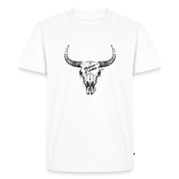 Badass crâne bison design - T-shirt Premium bio Homme - blanc - Devant - Nico (187cm)