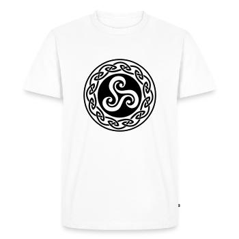 Triskell avec decor celte - T-shirt Premium bio Homme - blanc - Devant - Nico (187cm)