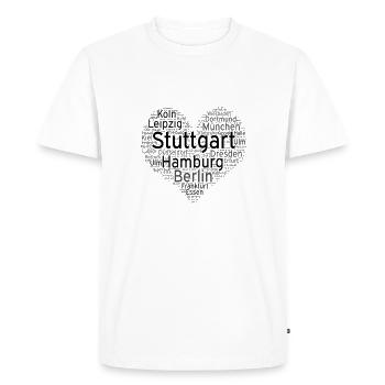 staedte coeur coeur ville allemagne stuttgart - T-shirt Premium bio Homme - blanc - Devant - Nico (187cm)