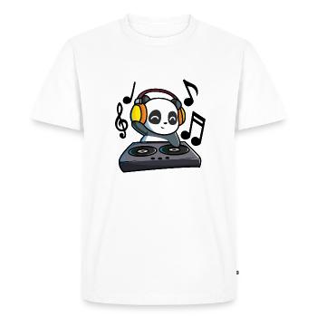 DJ Panda se tient à la table de mixage et réchauffe tout le monde! - T-shirt Premium bio Homme - blanc - Devant - Nico (187cm)