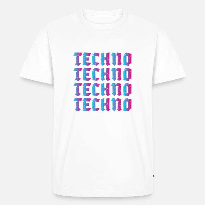 Techno Bunt - Männer Premium Bio T-Shirt - Weiß