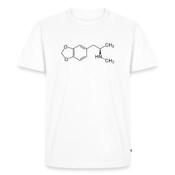 Structural formula / chemical formula MDMA black - Men's Premium Organic T-Shirt - white - Front - Nico (187cm)