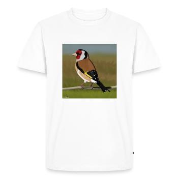 jz.bird's goldfinch bird design - Men's Premium Organic T-Shirt - white - Front - Nico (187cm)