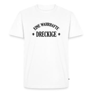 Lausiger Dreckige schmutzig schmuddelig Miststück - Men's Premium Organic T-Shirt - white - Front - Nico (187cm)