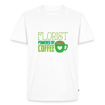 Florist powered by coffee - Men's Premium Organic T-Shirt - white - Front - Nico (187cm)