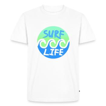 Surfer - T-shirt Premium bio Homme - blanc - Devant - Nico (187cm)