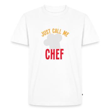 Just call me chef - Men's Premium Organic T-Shirt - white - Front - Nico (187cm)