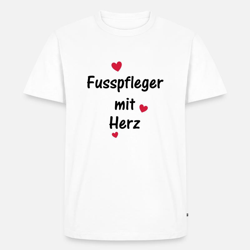 Fusspfleger mit Herz - Männer Premium Bio T-Shirt - Weiß