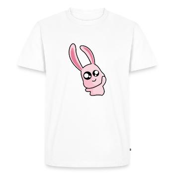 Lapin rose drôle - T-shirt Premium bio Homme - blanc - Devant - Nico (187cm)