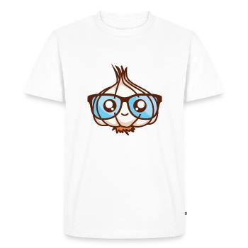 Garlic makes you smart - Men's Premium Organic T-Shirt - white - Front - Nico (187cm)