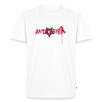 Antichrist Blood Petrangram - Men's Premium Organic T-Shirt - white - Front - Nico (187cm)