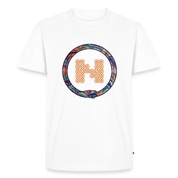 nœud n avec serpent celtique - T-shirt Premium bio Homme - blanc - Devant - Nico (187cm)