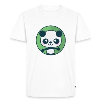 Panda veut un câlin - T-shirt Premium bio Homme - blanc - Devant - Nico (187cm)
