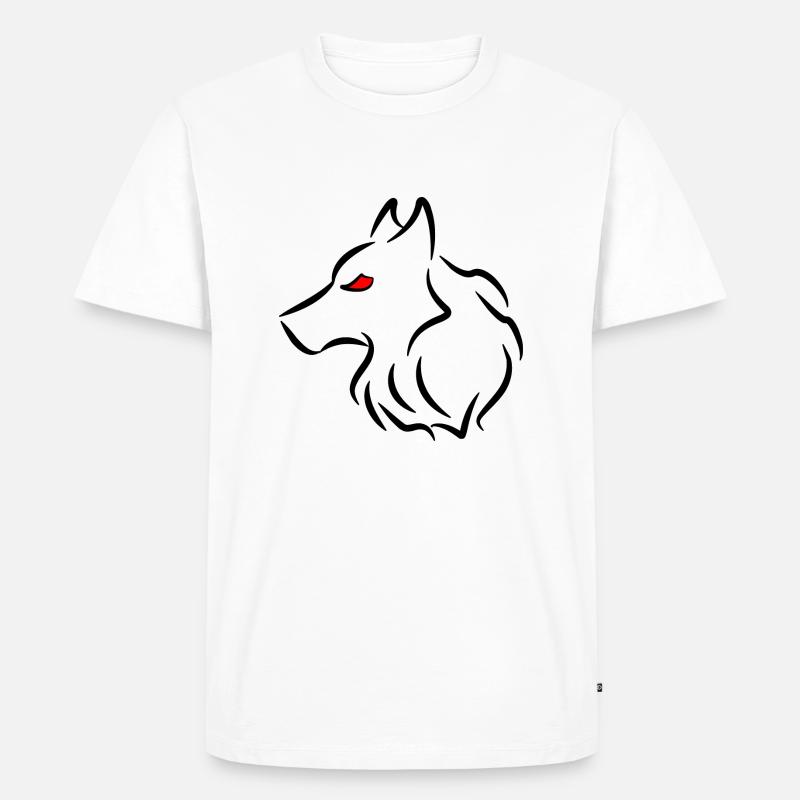 Der Wolf - Männer Premium Bio T-Shirt - Weiß