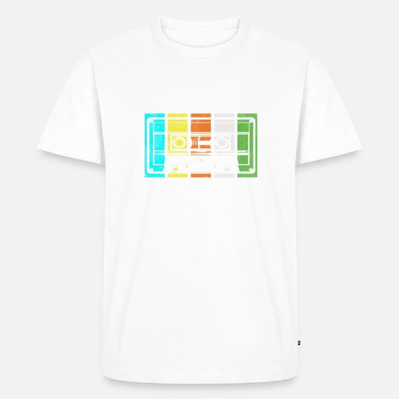 Kassette - Männer Premium Bio T-Shirt - Weiß