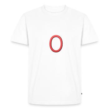 O - lettre - T-shirt Premium bio Homme - blanc - Devant - Nico (187cm)