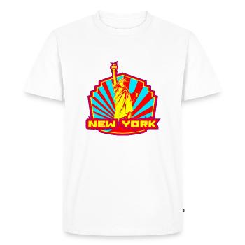 New York - T-shirt Premium bio Homme - blanc - Devant - Nico (187cm)