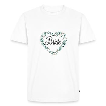 flowerheart_green_bride - Men's Premium Organic T-Shirt - white - Front - Nico (187cm)