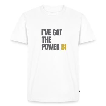 POWER BI - T-shirt Premium bio Homme - blanc - Devant - Nico (187cm)