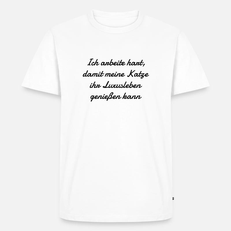 katze - Luxusleben einer Katze - Männer Premium Bio T-Shirt - Weiß