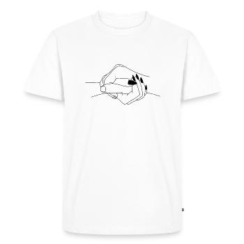Main dans la main - pour toute une vie - Mains - Amour - T-shirt Premium bio Homme - blanc - Devant - Nico (187cm)