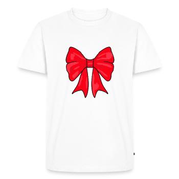 Noeud cadeau noeud cheveux Noeud cheveux rouge - T-shirt Premium bio Homme - blanc - Devant - Nico (187cm)