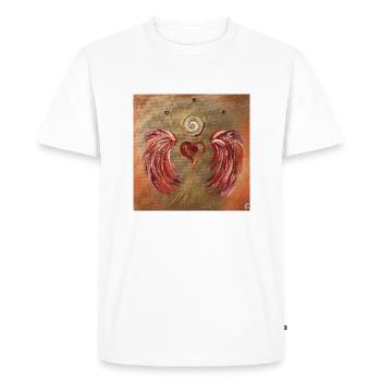 Heart angel of self-empowerment - Men's Premium Organic T-Shirt - white - Front - Nico (187cm)