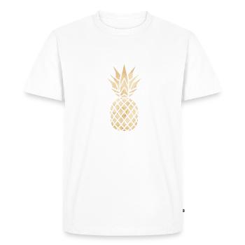 Pineapple golden marble - Men's Premium Organic T-Shirt - white - Front - Nico (187cm)