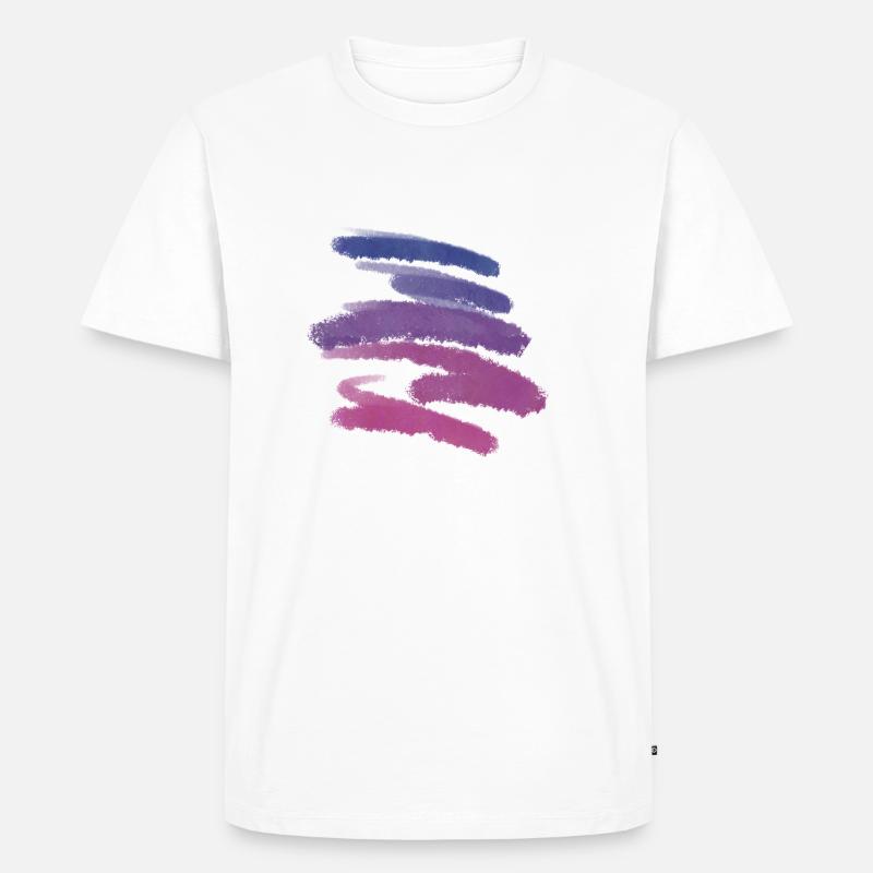 Basic streifen blau pink - Männer Premium Bio T-Shirt - Weiß