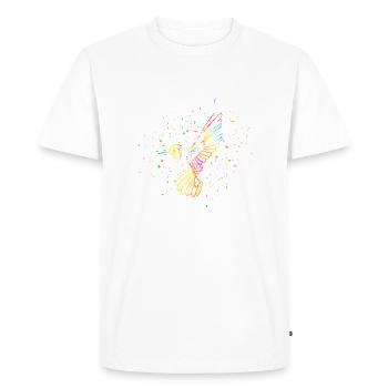 Oiseau de printemps au henné - T-shirt Premium bio Homme - blanc - Devant - Nico (187cm)