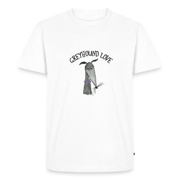 Greyhound Love black greyhound - Men's Premium Organic T-Shirt - white - Front - Nico (187cm)