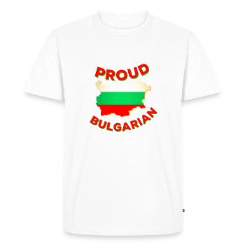 Fiers d'être de Bulgarie - T-shirt Premium bio Homme - blanc - Devant - Nico (187cm)
