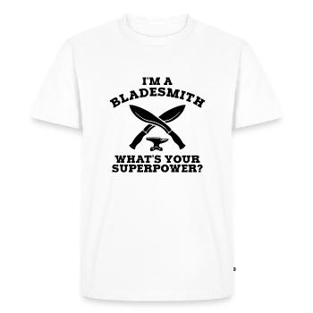 JE SUIS UN BLADESMITH QUEL EST VOTRE SUPERPOWER B - T-shirt Premium bio Homme - blanc - Devant - Nico (187cm)
