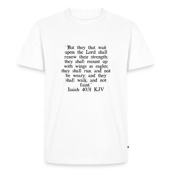 Ésaïe 40:31 LSG - T-shirt Premium bio Homme - blanc - Devant - Nico (187cm)