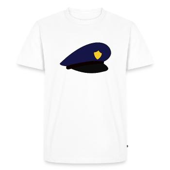 Chapeau de police chapeau de police - T-shirt Premium bio Homme - blanc - Devant - Nico (187cm)