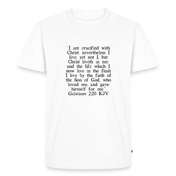 Galates 2:20 LSG - T-shirt Premium bio Homme - blanc - Devant - Nico (187cm)