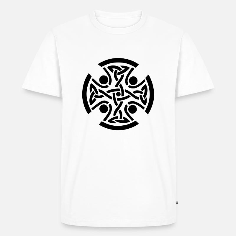 ancient celtic symbol drawing printdesign - Männer Premium Bio T-Shirt - Weiß