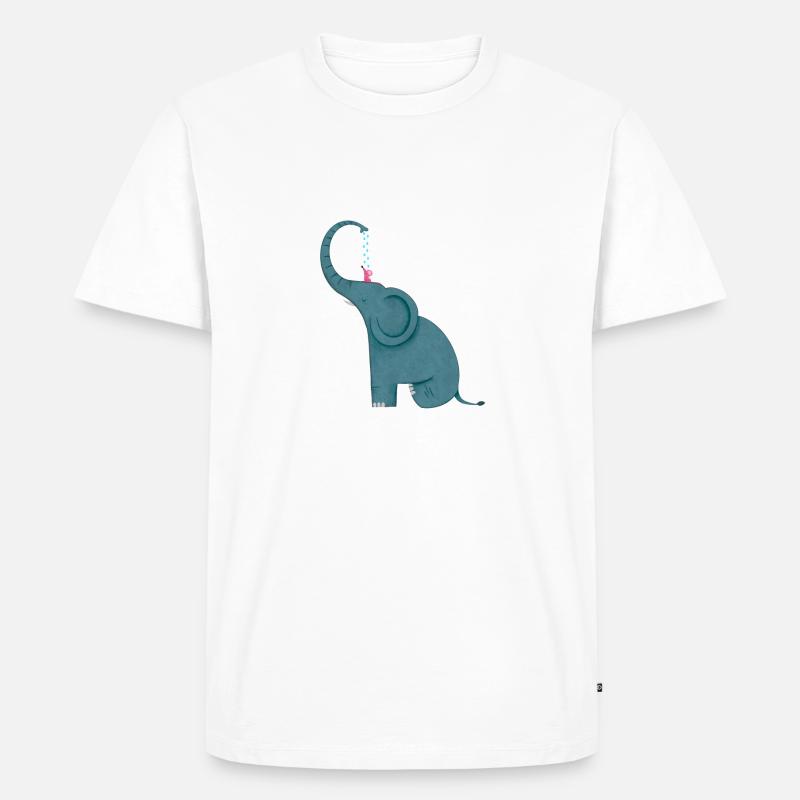 Elefant und Maus Freundschaft - Männer Premium Bio T-Shirt - Weiß