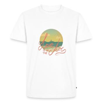 L'amour est dans l'air - T-shirt Premium bio Homme - blanc - Devant - Nico (187cm)