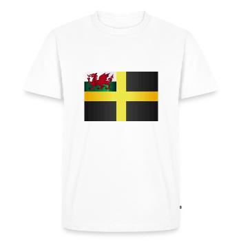 Flag of Saint David Of Wales - Men's Premium Organic T-Shirt - white - Front - Nico (187cm)