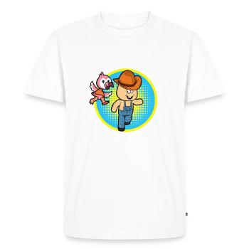 Flamingo poursuit Hick - T-shirt Premium bio Homme - blanc - Devant - Nico (187cm)
