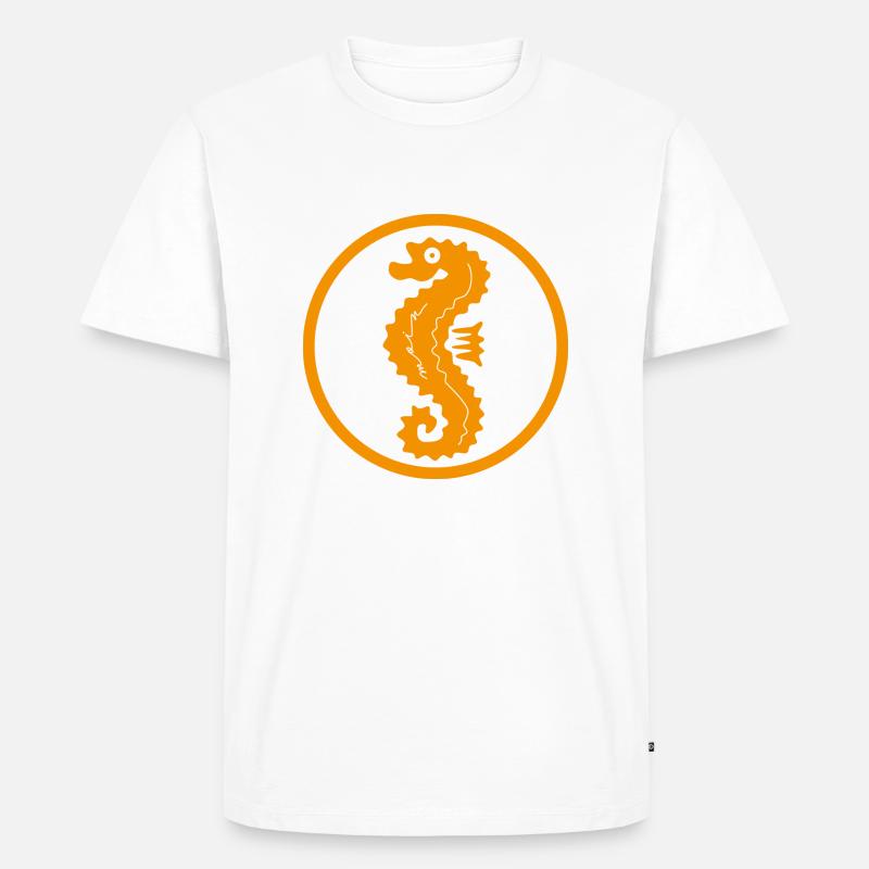 Seepferdchen Moin - Männer Premium Bio T-Shirt - Weiß
