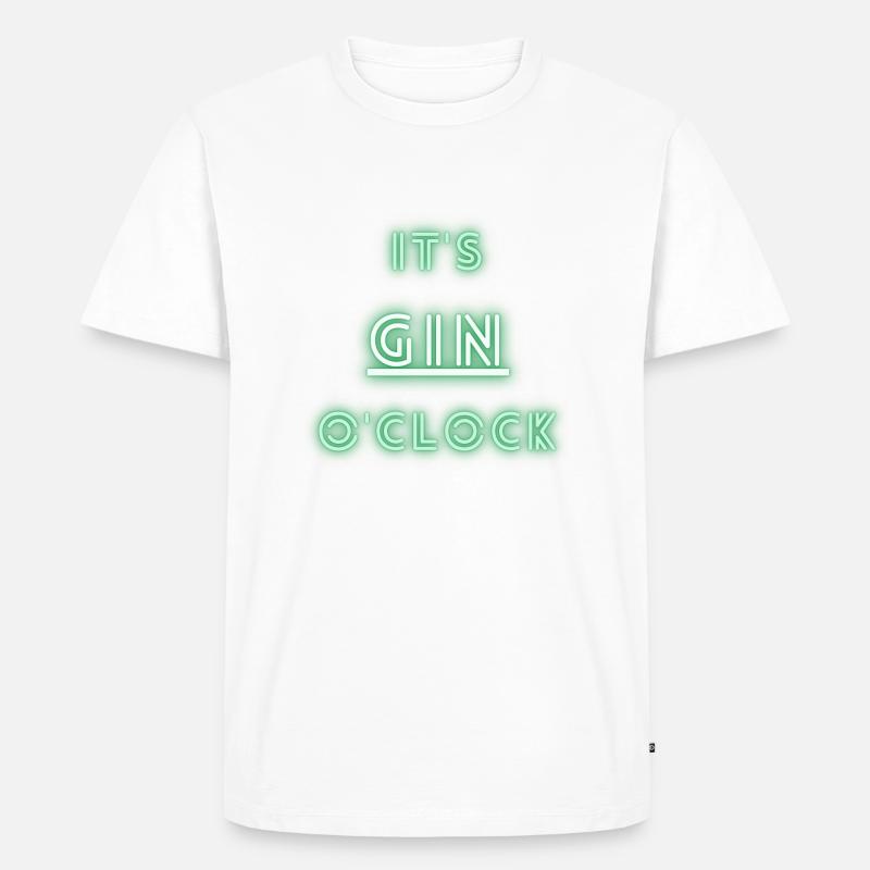 It's Gin o'clock | Gin - Männer Premium Bio T-Shirt - Weiß