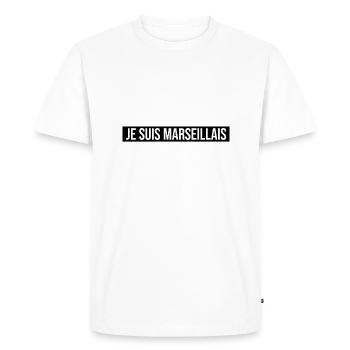 je suis Marseillais Marseille ville sud France - T-shirt Premium bio Homme - blanc - Devant - Nico (187cm)