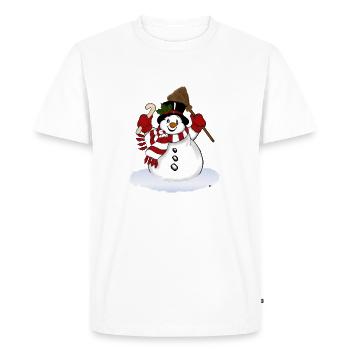 snowman - Men's Premium Organic T-Shirt - white - Front - Nico (187cm)