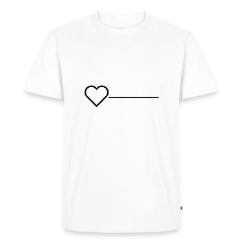 ligne de l'amour je t'aime cœur amoureux - T-shirt Premium bio Homme - blanc - Devant - Nico (187cm)