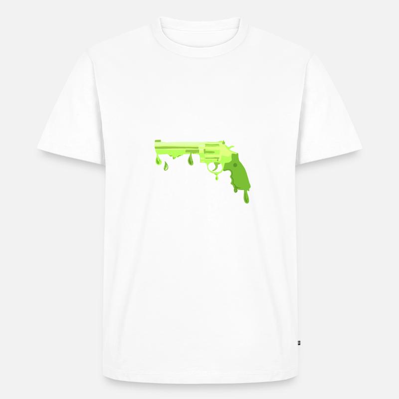DripDrop Revolver - Männer Premium Bio T-Shirt - Weiß