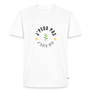 je peux pas je suis bio - T-shirt Premium bio Homme - blanc - Devant - Nico (187cm)