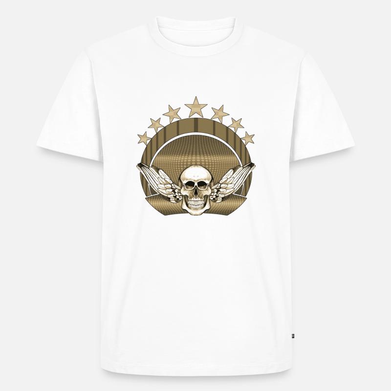 Schädel - Männer Premium Bio T-Shirt - Weiß